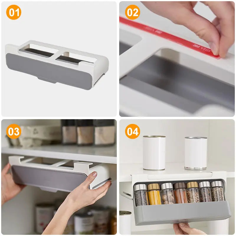 Kitchen Self-Adhesive Spice Organizer Rack